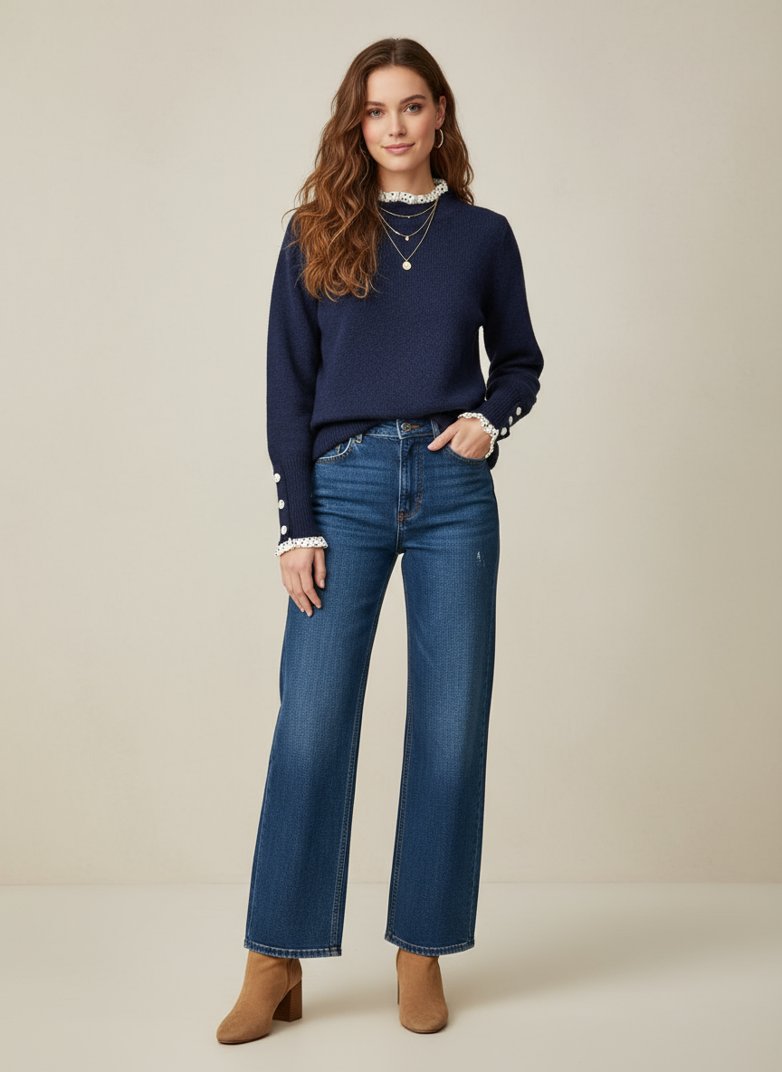 PULL AURA - Bleu marine